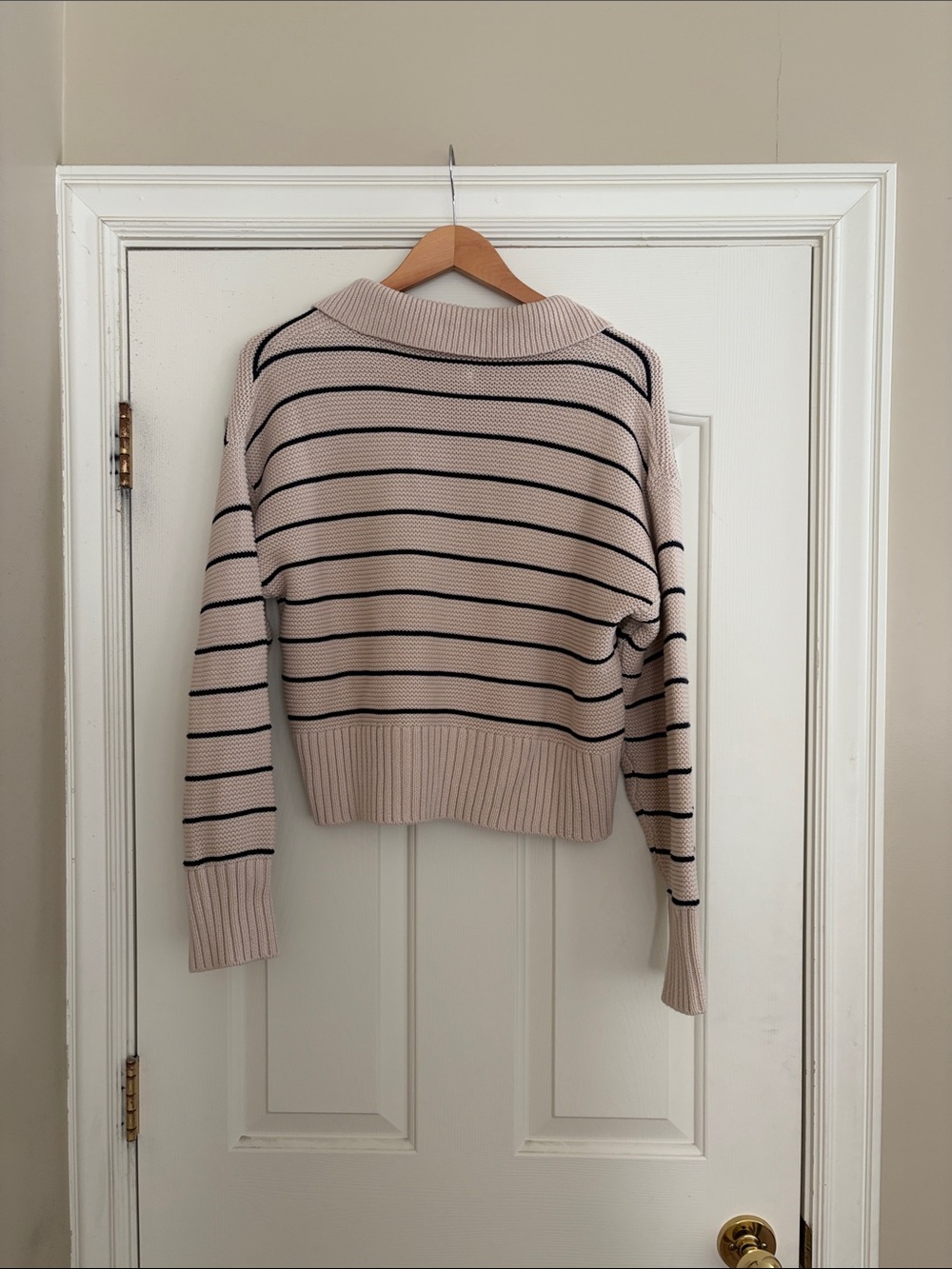 Pistola Arlo Polo Sweater Stripe size medium cream and blue stripe - Picture 3 of 4